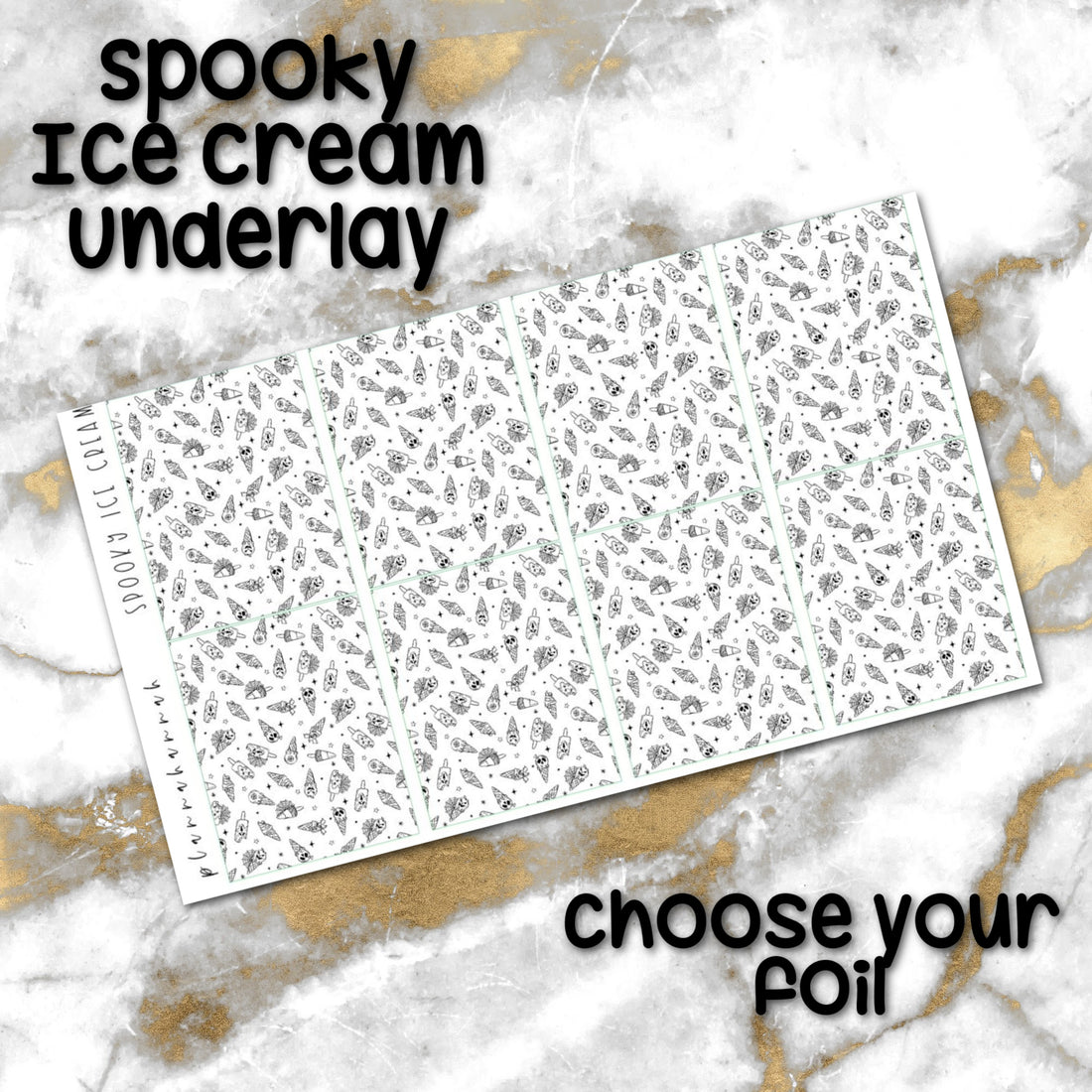 Spooky Ice Cream | Foiled Halloween Underlays