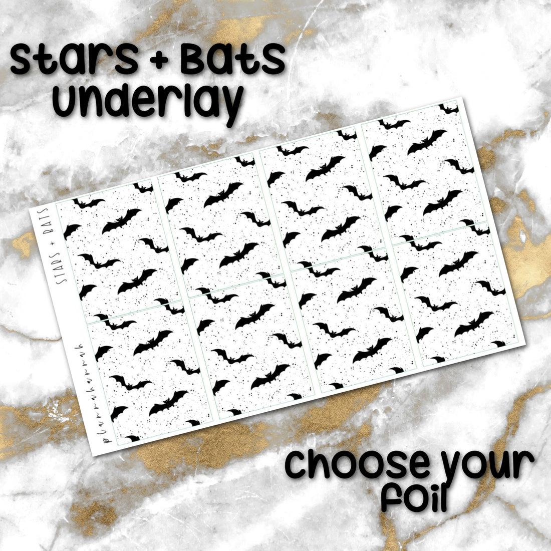 Stars + Bats | Foiled Halloween Underlays