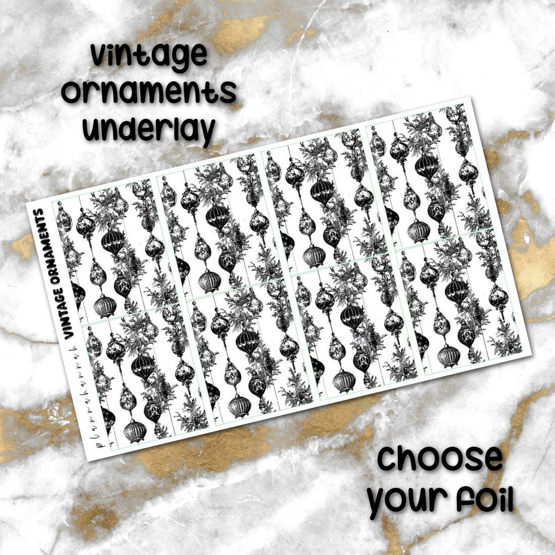 Vintage Ornaments | Foiled Holiday Underlays