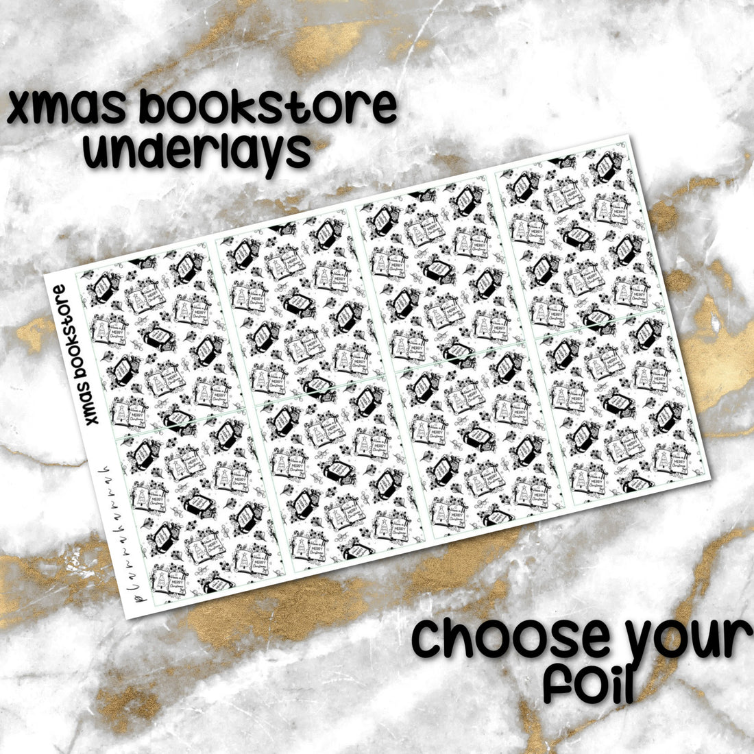 Xmas Bookstore | Foiled Holiday Underlays