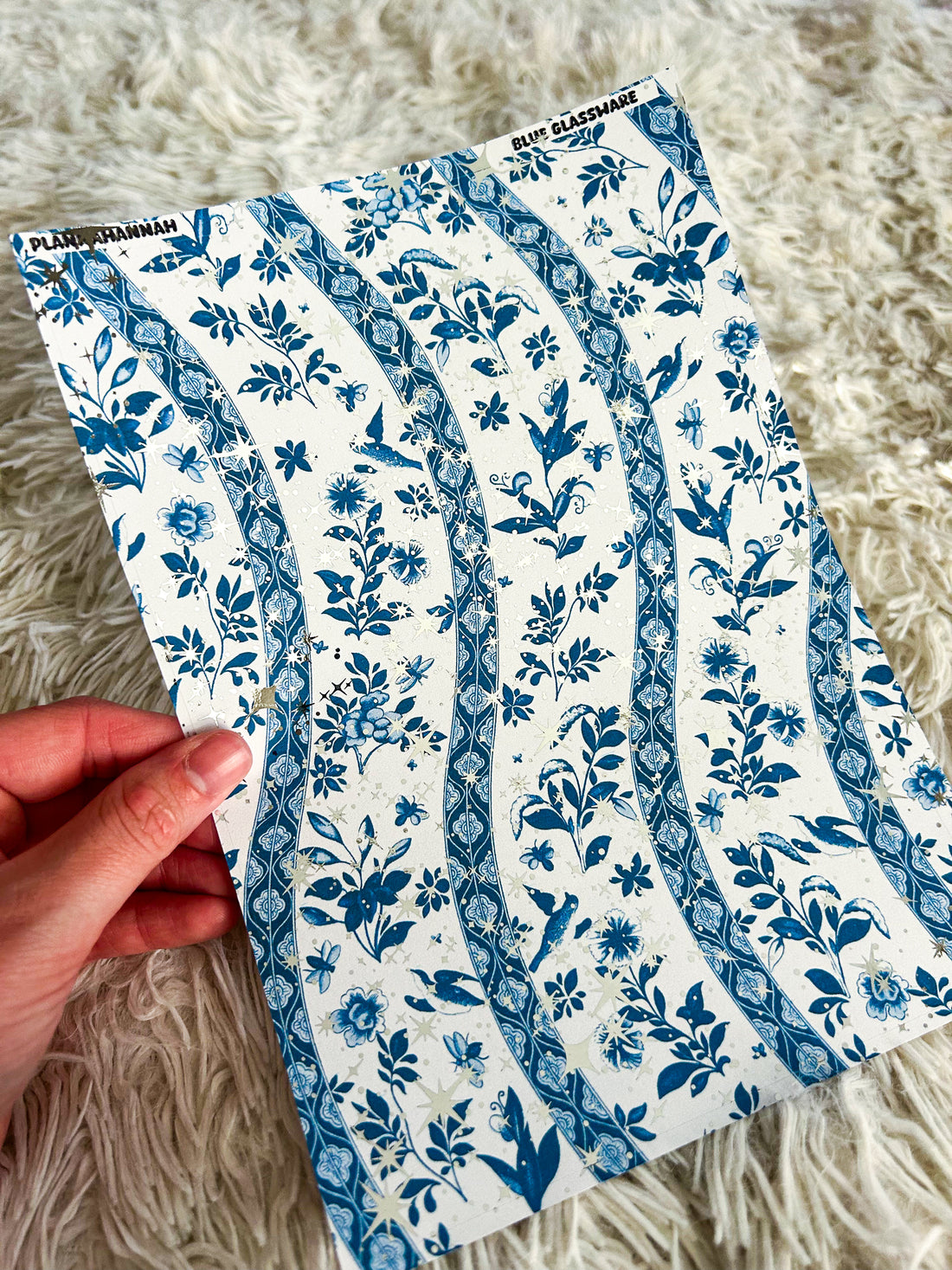 Blue Glassware | Foiled A5 Paper