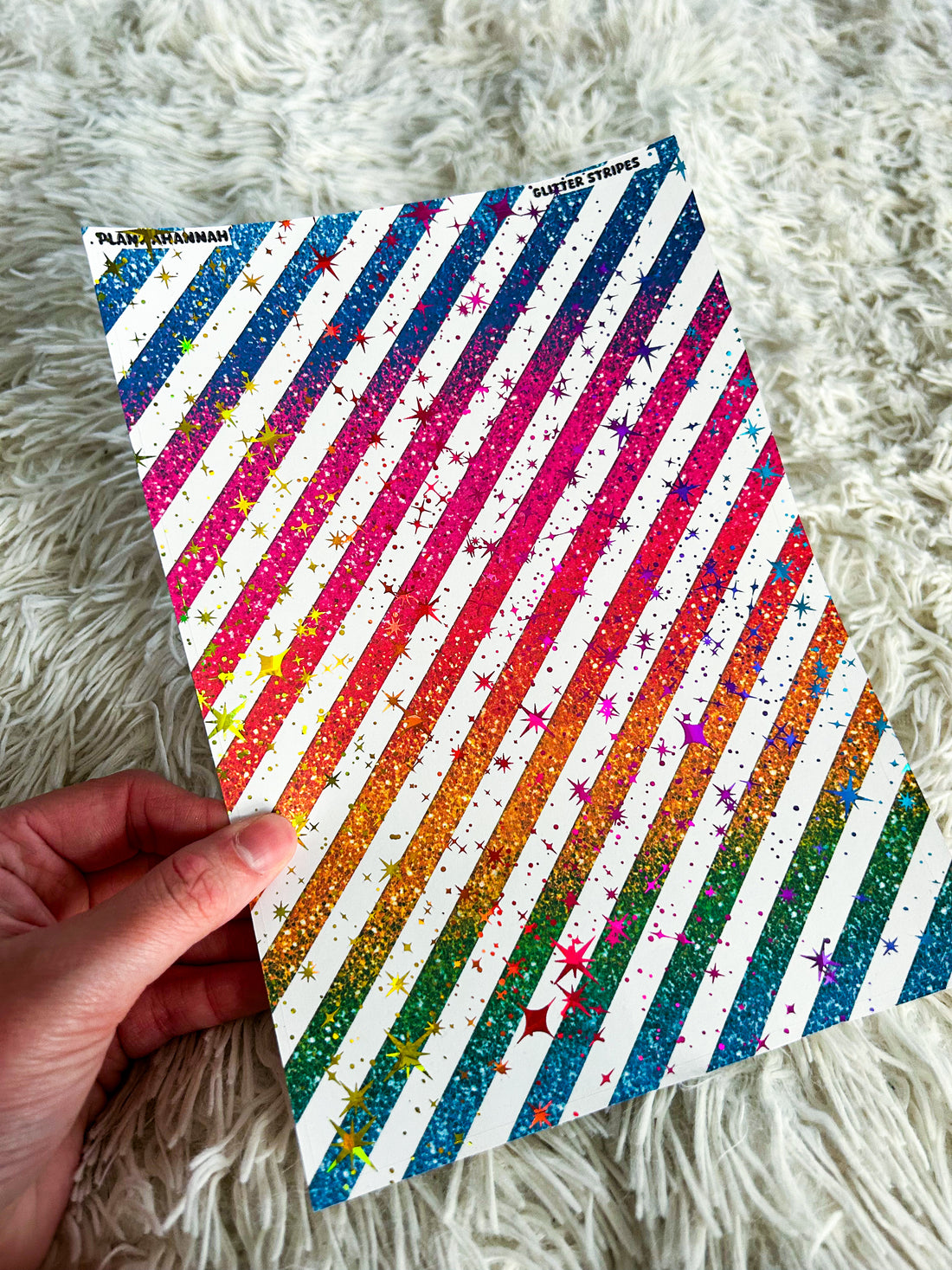 Glitter Stripes | Foiled A5 Paper