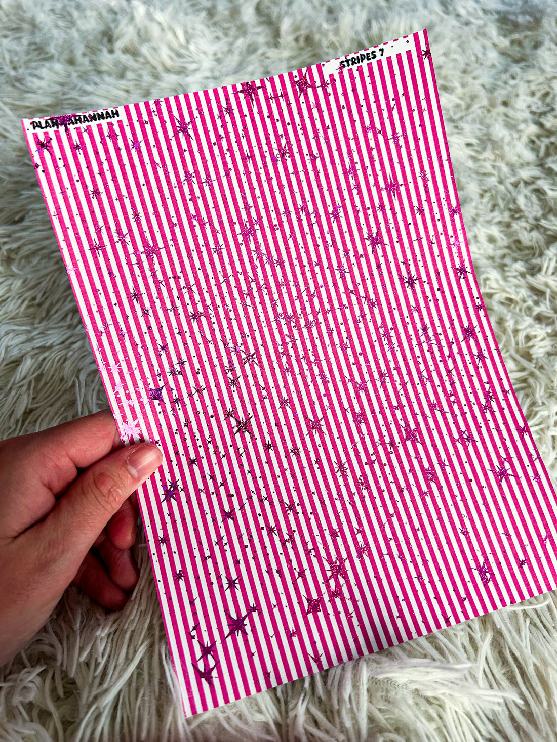 Hot Pink Stripes | Foiled A5 Paper