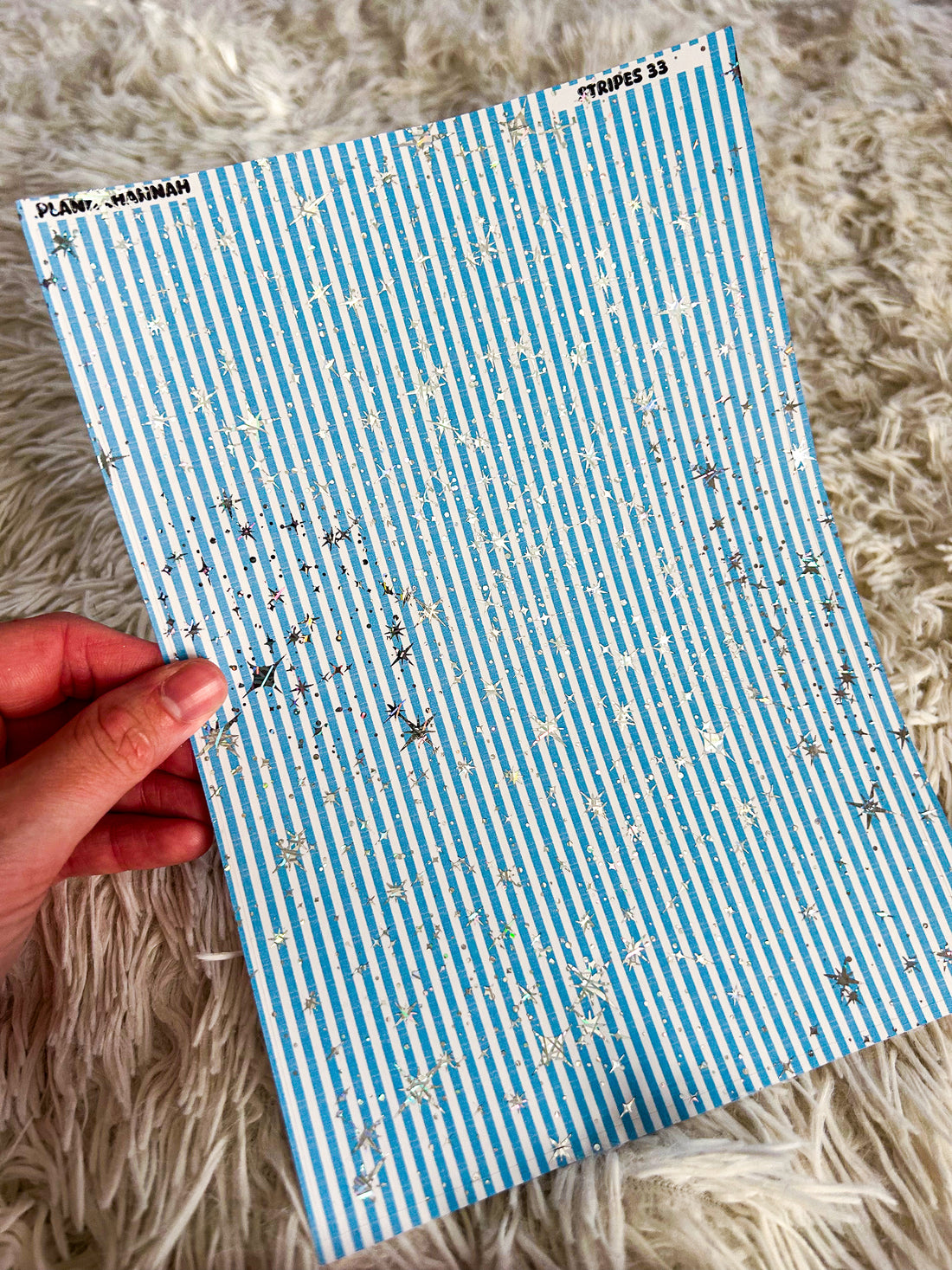Blue Stripes | Foiled A5 Paper
