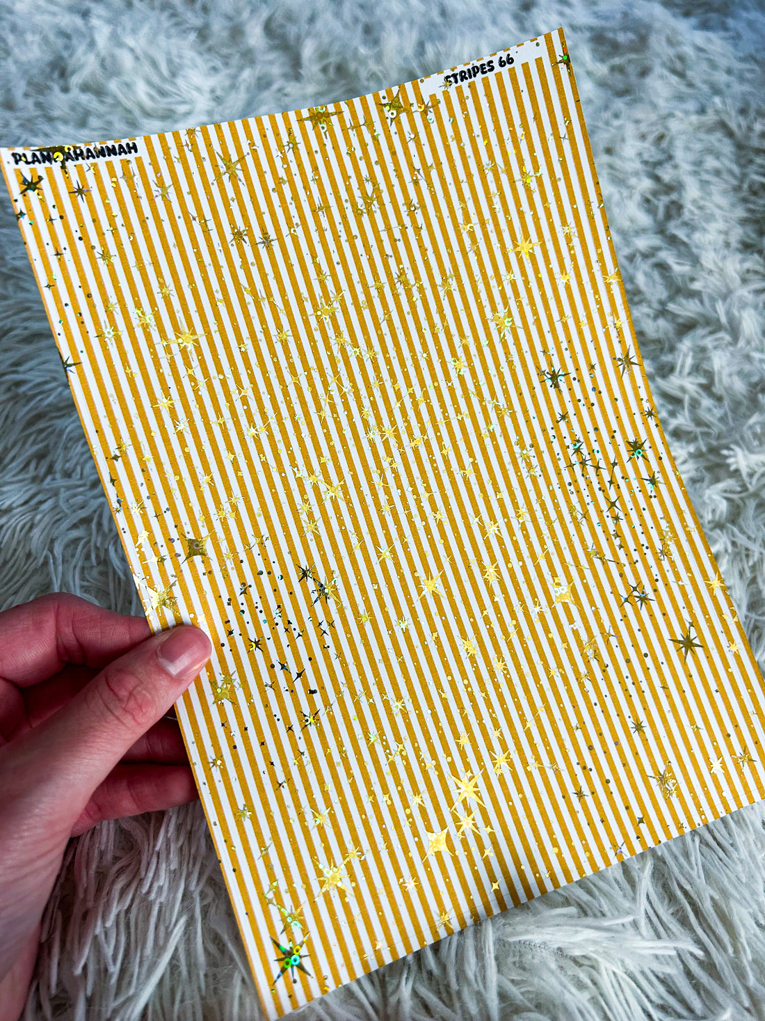 Mustard Stripes | Foiled A5 Paper