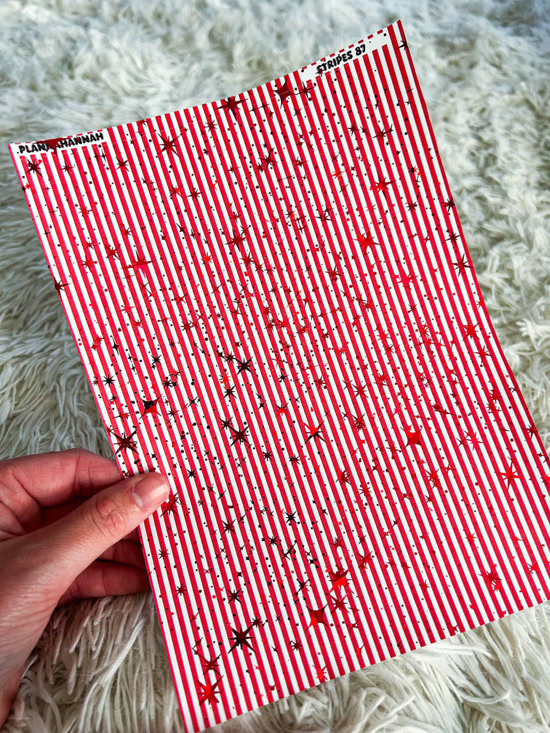 Red Stripes | Foiled A5 Paper