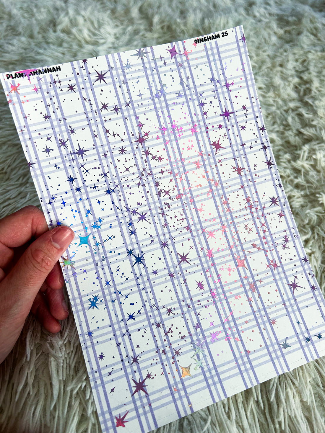 Lavender Gingham | Foiled A5 Paper