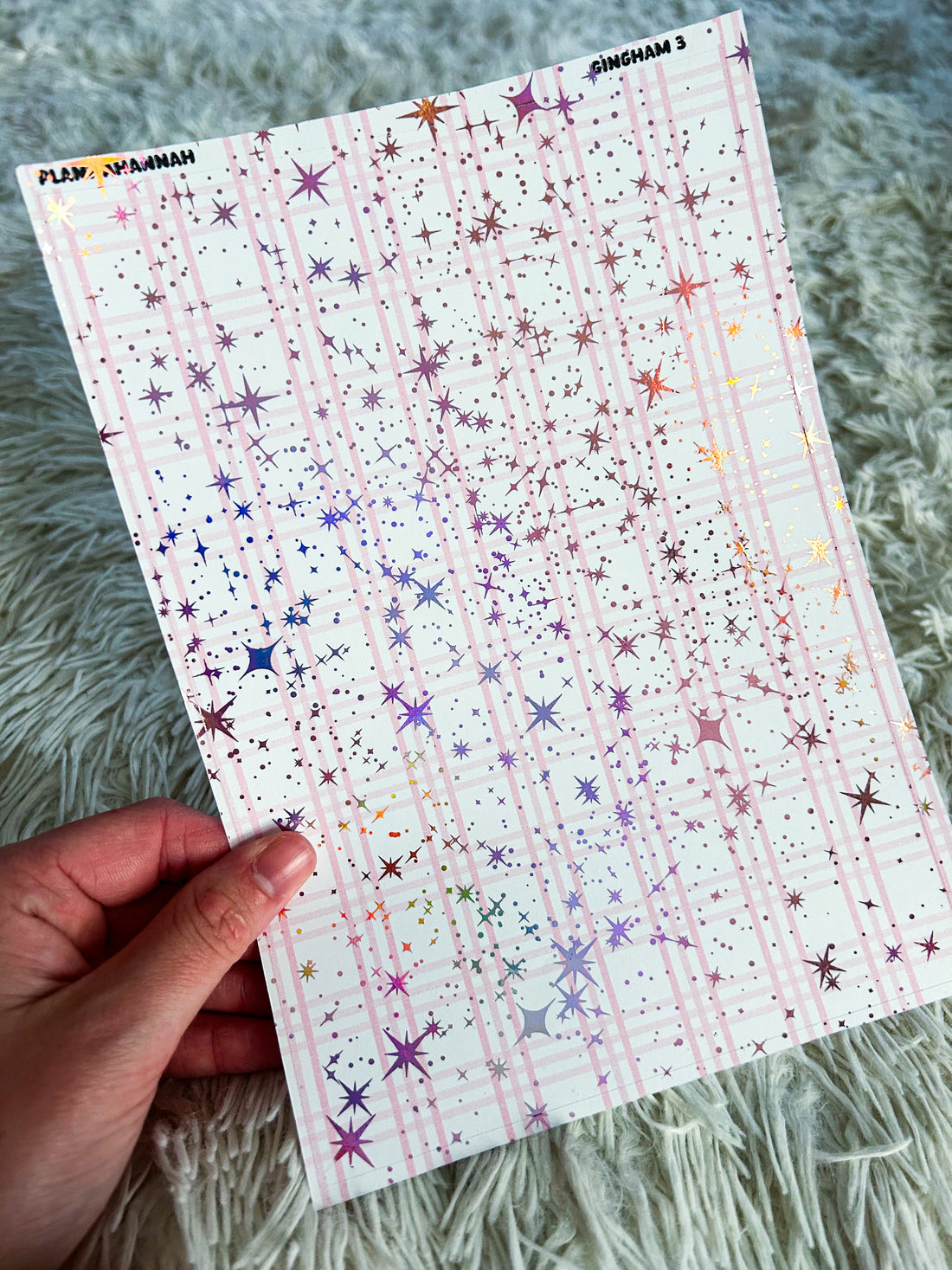 Baby Pink Gingham | Foiled A5 Paper