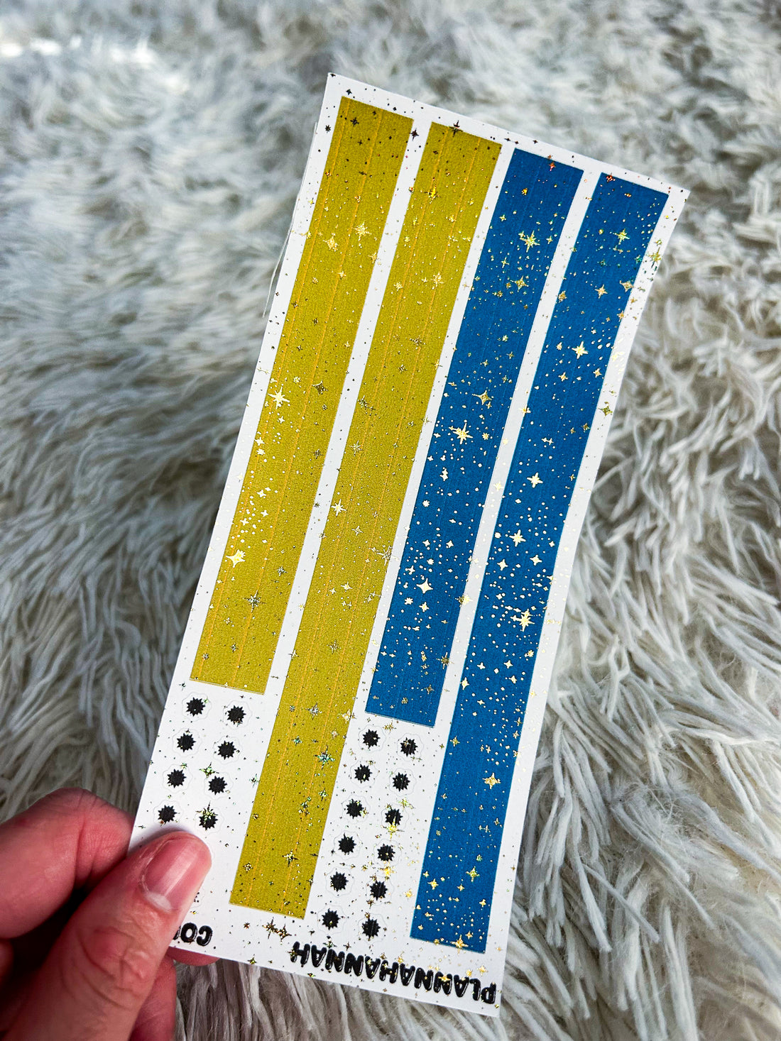 Autumnal Yellow & Blue | Foiled Washi