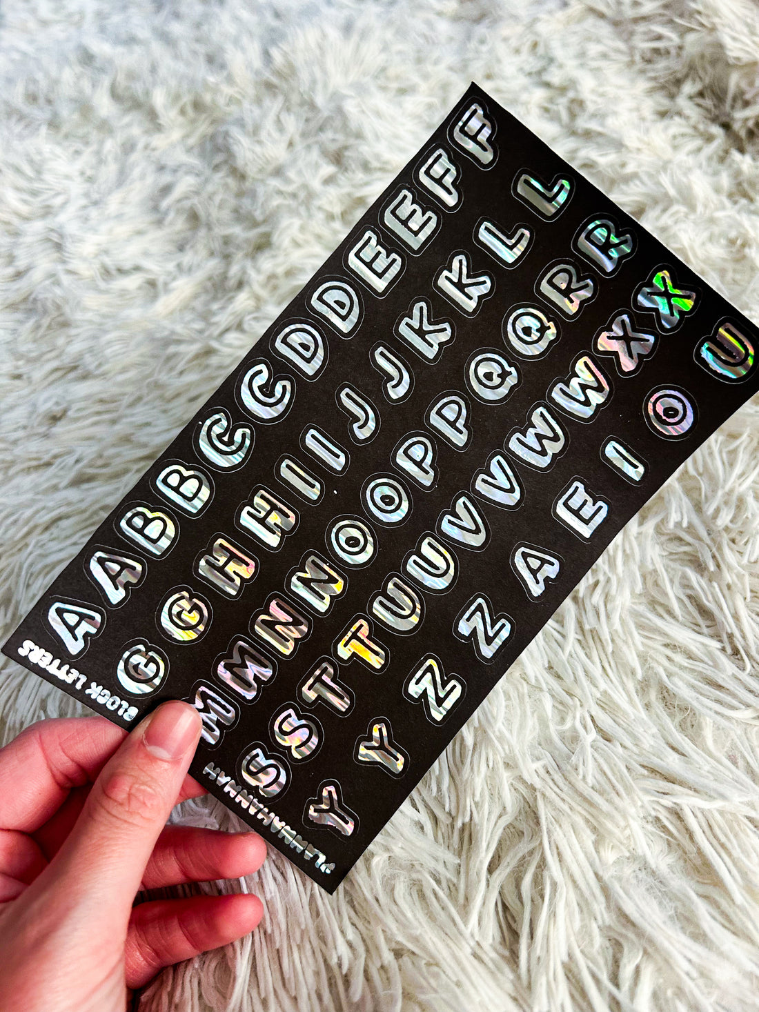 Block Letters | Foiled Black Background Journal Deco