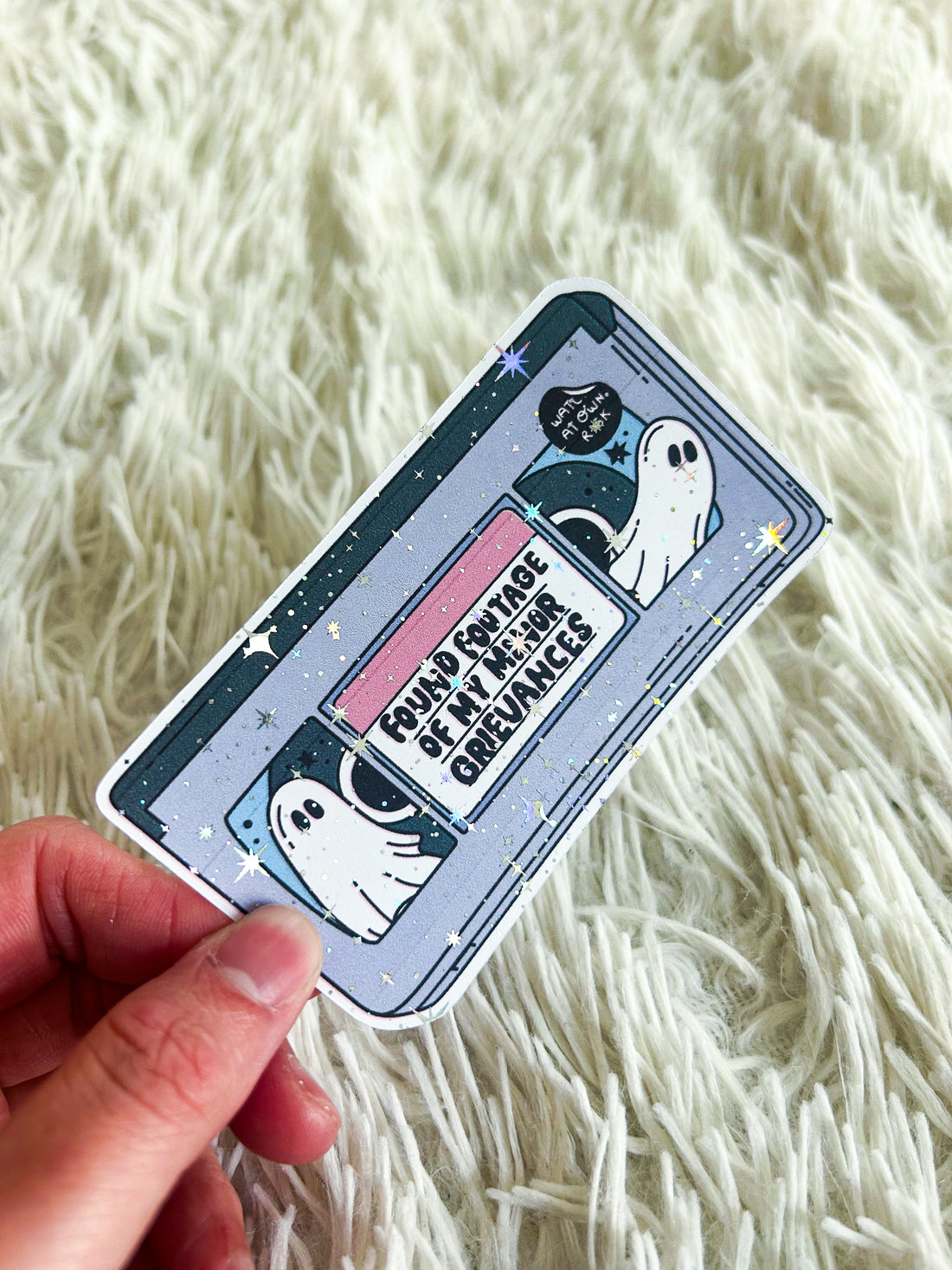 Ghost VHS | Halloween Holographic Foiled Die Cut *NOT WATERPROOF*