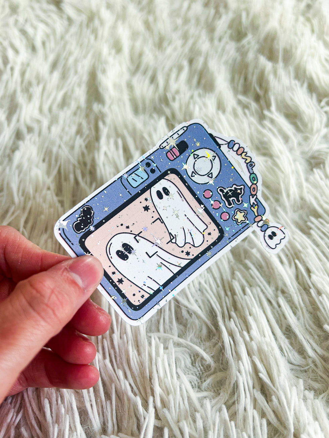 Ghost Camera | Halloween Holographic Foiled Die Cut *NOT WATERPROOF*