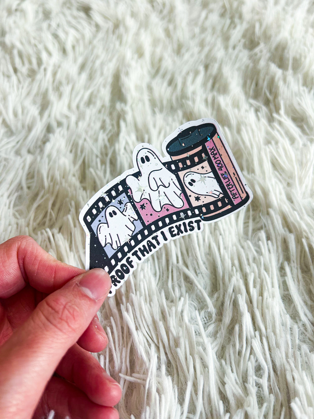 Ghost Film | Halloween Holographic Foiled Die Cut *NOT WATERPROOF*
