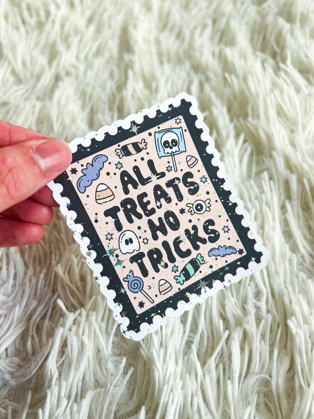 All Treats | Halloween Holographic Foiled Die Cut *NOT WATERPROOF*