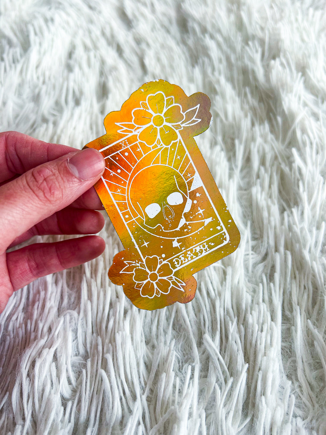 Death Card | Halloween Foiled Die Cut Sticker *NOT WATERPROOF*
