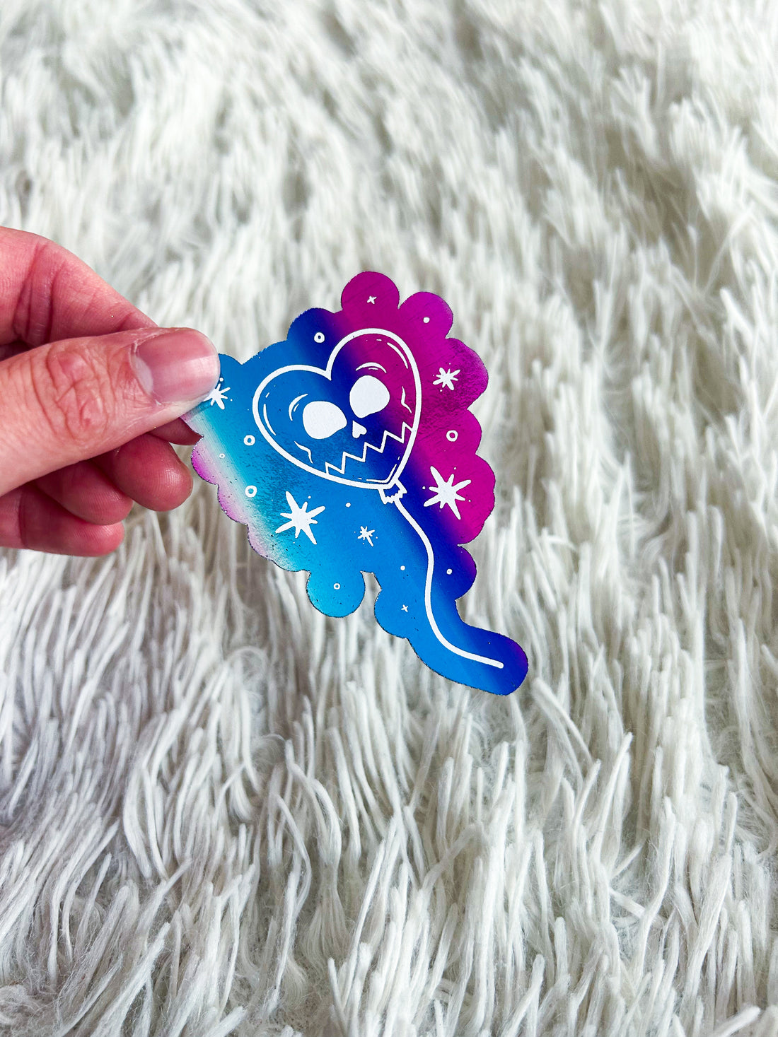 Spooky Balloon | Halloween Foiled Die Cut Sticker *NOT WATERPROOF*