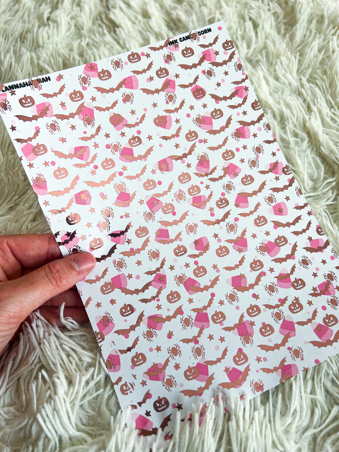 Pink Candy Corn | Halloween Foiled A5 Paper