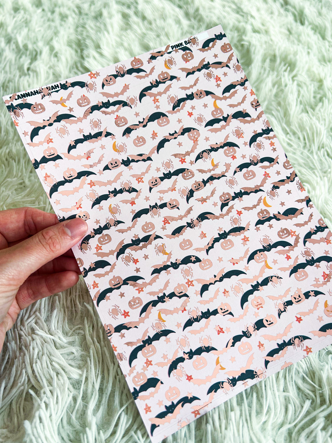 Pink Bat | Halloween Foiled A5 Paper