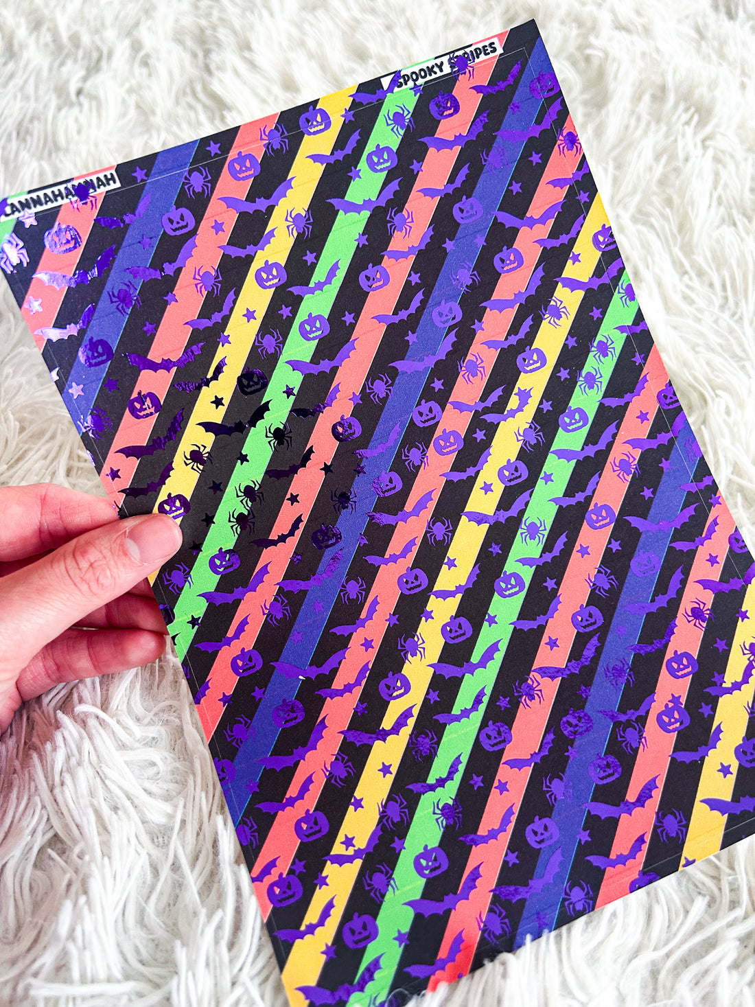Spooky Stripes | Halloween Foiled A5 Paper