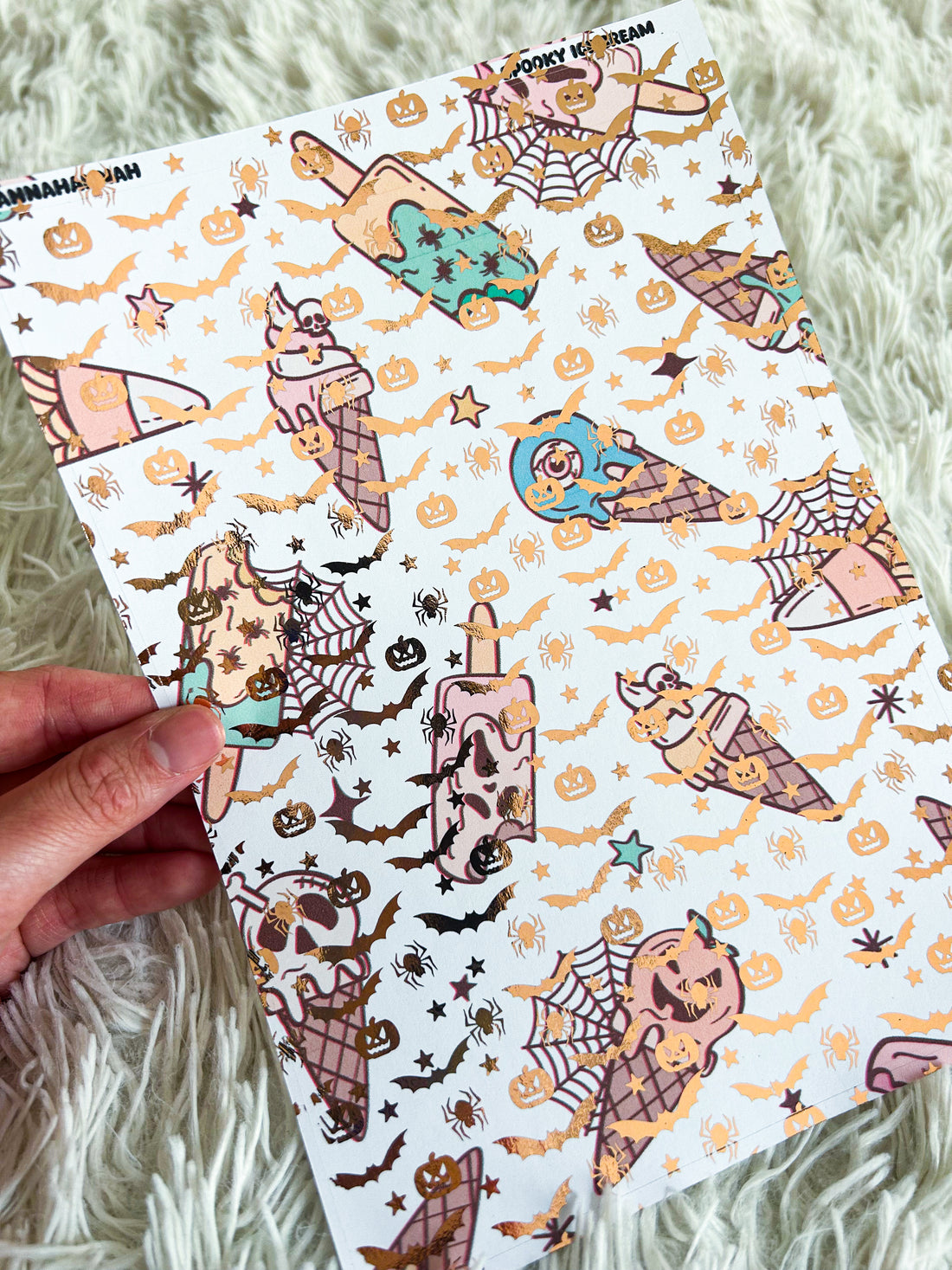 Spooky Ice Cream | Halloween Foiled A5 Paper