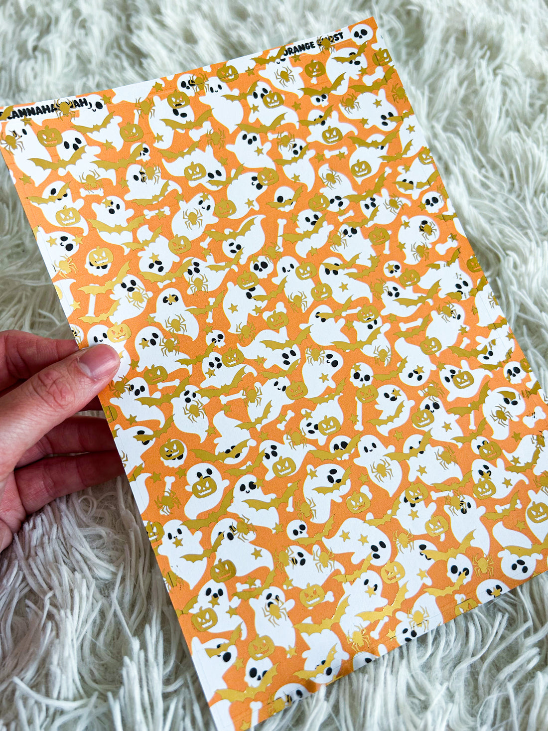 Orange Ghost | Halloween Foiled A5 Paper