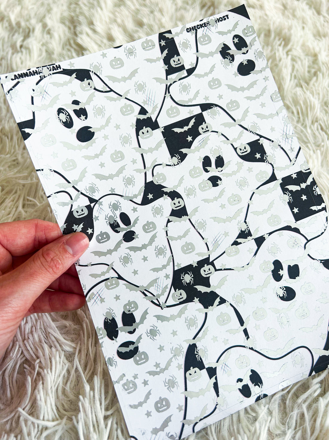 Checker Ghost | Halloween Foiled A5 Paper