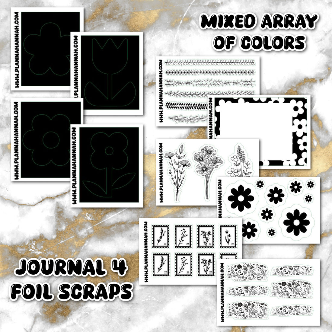Junk Journal V4 | Mixed Foil Journaling Stickers