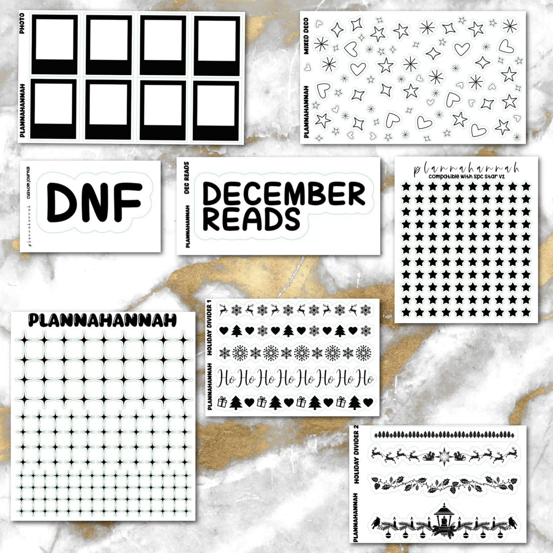 December 2025 Monthly Journaling Bundle | Foiled Sticker Bundle