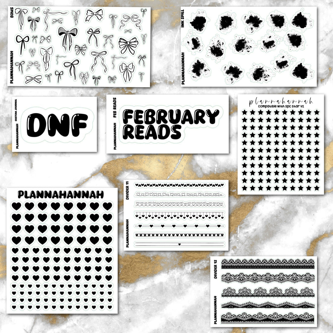 February 2026 Monthly Journaling Bundle | Foiled Sticker Bundle