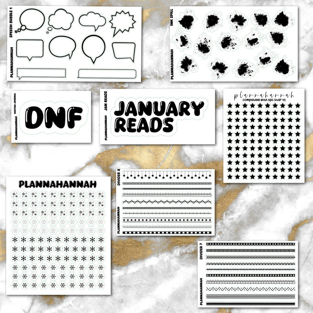 January 2026 Monthly Journaling Bundle | Foiled Sticker Bundle