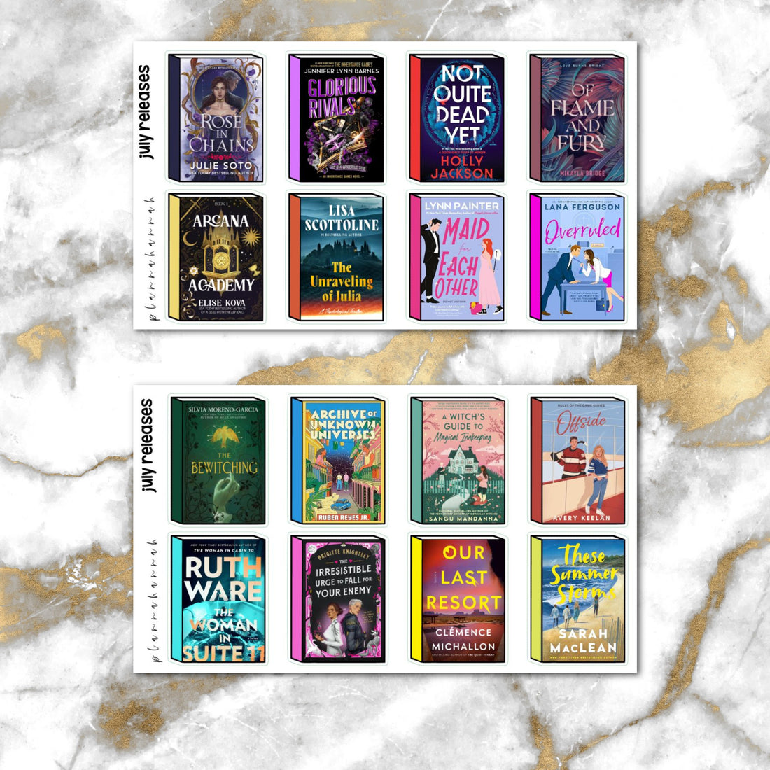 July 2025 Monthly Journaling Bundle | Foiled Sticker Bundle