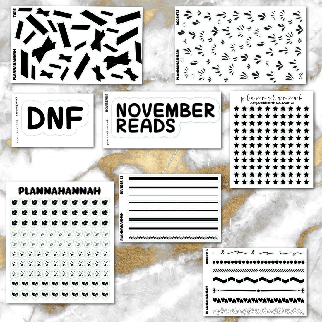 November 2025 Monthly Journaling Bundle | Foiled Sticker Bundle
