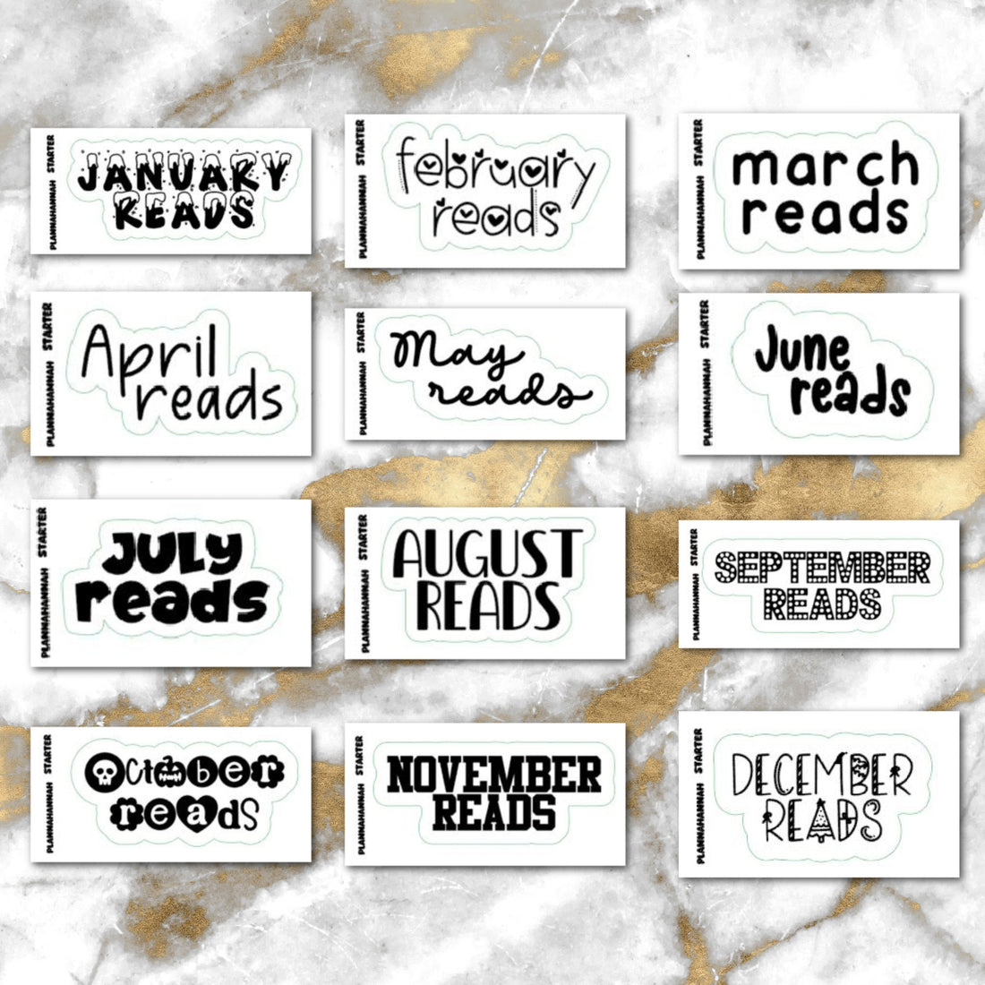 Book Journal Starter Bundle | Foiled Sticker Bundle