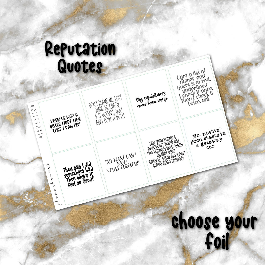 Repuation Quotes Reputation | Foiled Fandom Quotes – Plannahannah